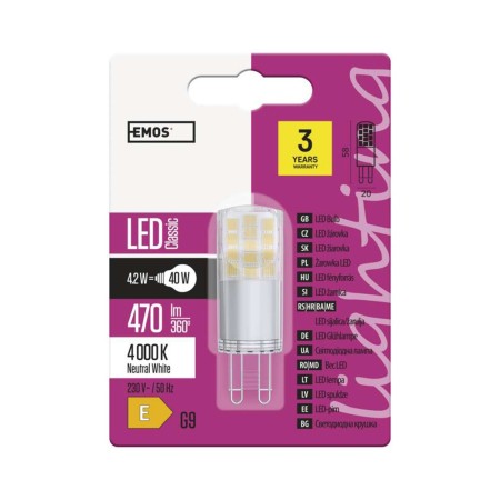 Lampadina LED G9 4.2W (60W) 4000K - Garanzia 3 anni | EMOS ZQ9543