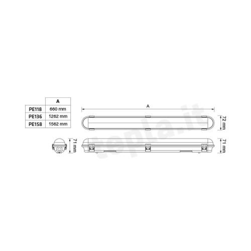 PLAFONIERA STAGNA PER 1 TUBO LED... PLAFONIERA STAGNA PER 1 TUBO LED...