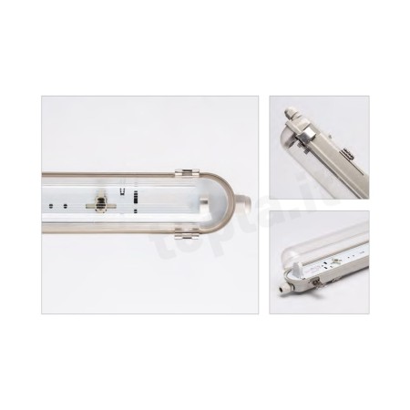 PLAFONIERA STAGNA PER 1 TUBO LED 60CM CABLATA IP65