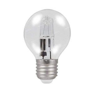 Lampadina alogena sfera E27 28W (40W), CRI 100, luce calda e dimmerabile