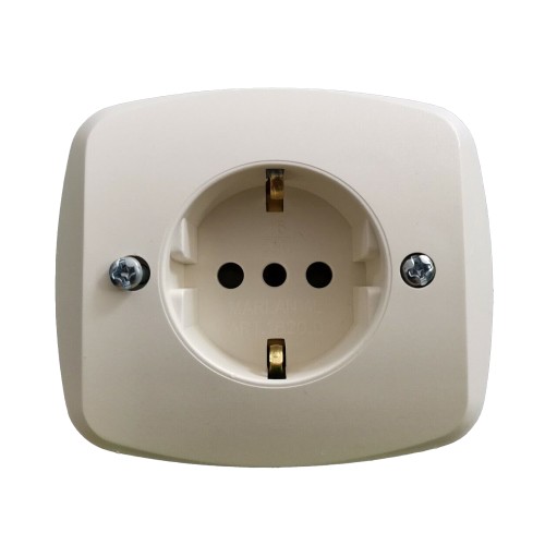 PRESA SCHUKO 2P 16A AVORIO PER SCATOLA TONDA MARLANVIL 1820.D