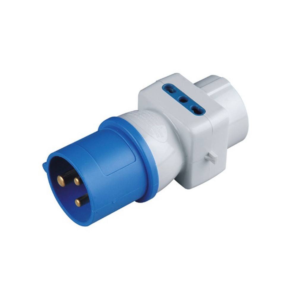 Adattatore Industriale Triplo Spina 2P+T 2 Prese Bivalenti 1 Universale ...