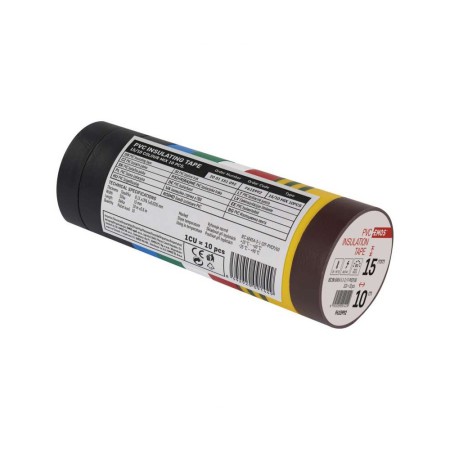Nastro Isolante PVC 15mm x 10m - Confezione 10 Rotoli Colori Assortiti | Emos F615992