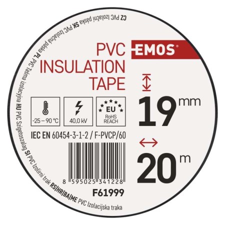 Nastro Isolante PVC 10 Rotoli Colori Assortiti 19mm x 20m | Emos F61999