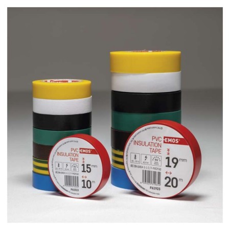 Nastro Isolante PVC 10 Rotoli Colori Assortiti 19mm x 20m | Emos F61999