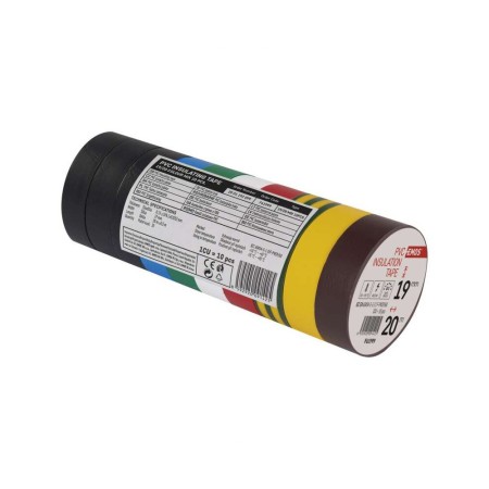 Nastro Isolante PVC 10 Rotoli Colori Assortiti 19mm x 20m | Emos F61999