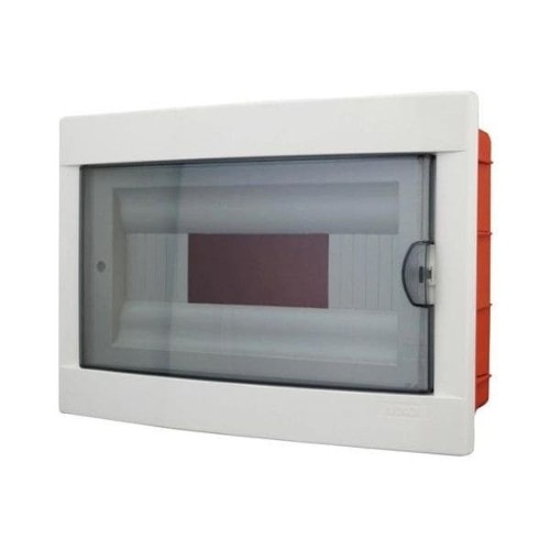 Centralino incasso 12 moduli cornice bianca sportello fumè FAEG FG14312