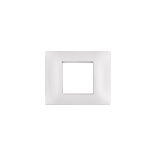 Placca 2 posti bianca tecnopolimero compatibile Plana - Mapam 6002-01