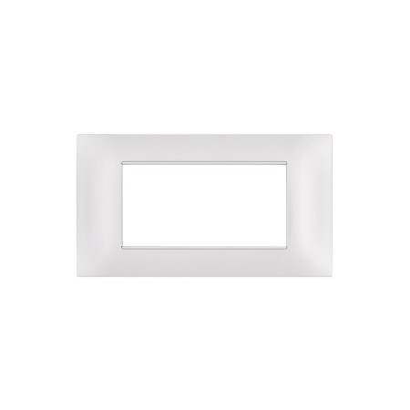 Placca 4 posti bianca tecnopolimero compatibile Plana - Mapam 6004-01