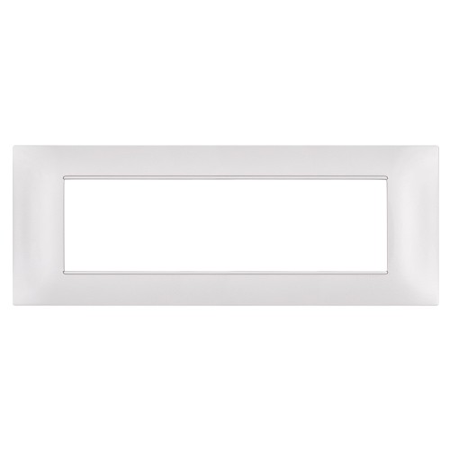 Placca 7 posti bianca tecnopolimero compatibile Plana - Mapam 6007-01
