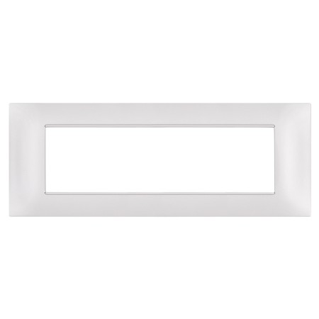 Placca 7 posti bianca tecnopolimero compatibile Plana - Mapam 6007-01