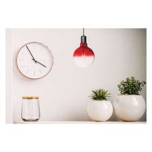 Lampadina LED globo D125 rossa sfumata, dimmerabile. 2