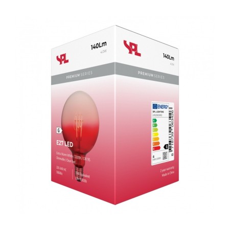 Lampadina LED Decorativa Rossa Sfumata Globo D125 4W 140lm Dimmerabile