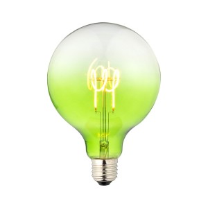 Lampadina LED globo D125 verde sfumata, dimmerabile.