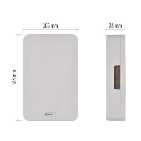 Campanello Due Toni DIN DON 230V | Suoneria Rettangolare Bianca | EMOS P57002