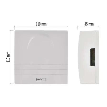 Campanello Due Toni DIN DON 230V | Suoneria Quadrata Bianca | EMOS P57001