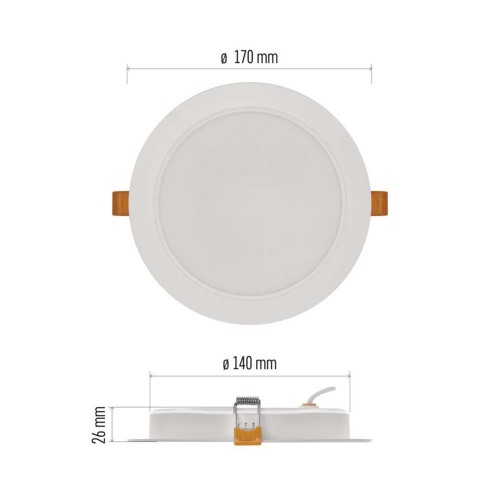 Pannello LED tondo incasso 18W 1800lm... Pannello LED tondo incasso 18W 1800lm...