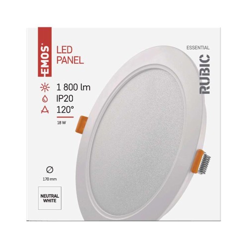Pannello LED tondo incasso 18W 1800lm... Pannello LED tondo incasso 18W 1800lm...