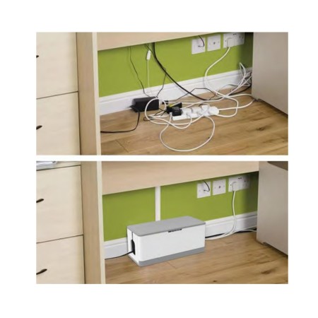 Maggie Box - Scatola Organizza Cavi Bianca e Grigia 150x340x140