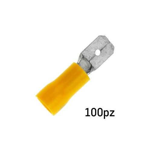 CAPICORDA PREISOLATO FASTON MASCHIO 6.3X0.8MM GIALLO 100PZ