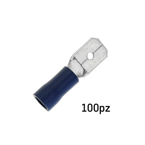 CAPICORDA PREISOLATO FASTON MASCHIO 6.3X0.8MM BLU 100PZ