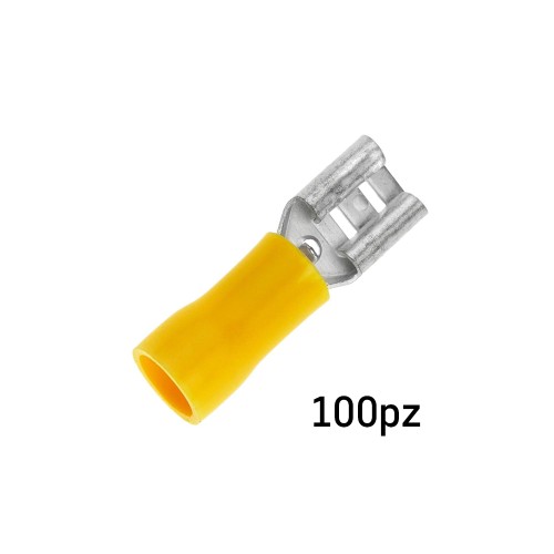 CAPICORDA PREISOLATO FASTON FEMMINA 6.3X0.8MM GIALLO 100PZ