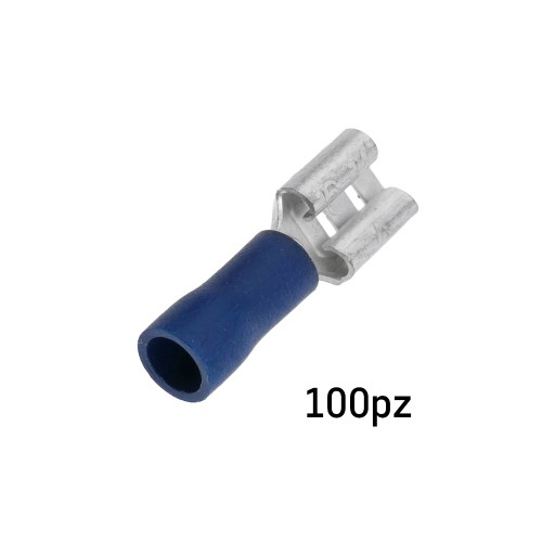CAPICORDA PREISOLATO FASTON FEMMINA 6.3X0.8MM BLU 100PZ