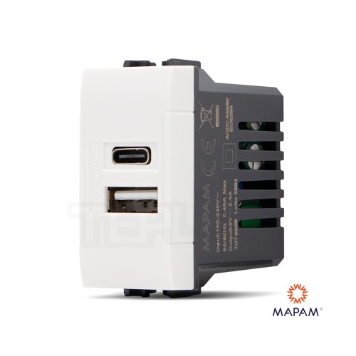 Presa USB A+C 833B serie ART Mapam compatibile Living Light