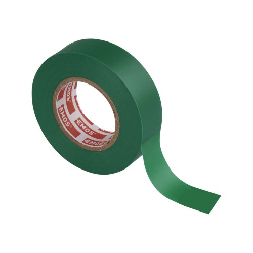 Nastro isolante PVC verde 19mm x 20m, spessore 0.13mm, autoestinguente e certificato CEI EN 60454.