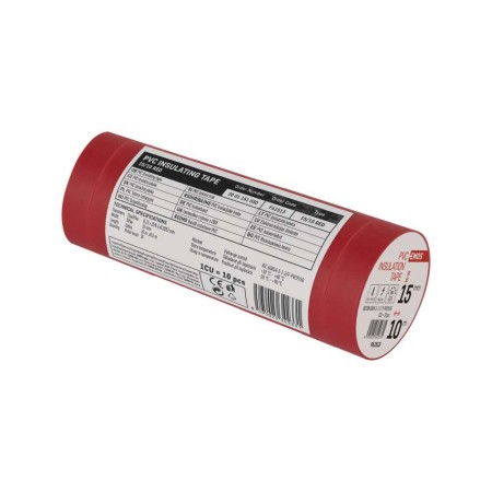 Nastro isolante 10x15mt rosso 0,13 norma ROHS e REACH EMOS F61513