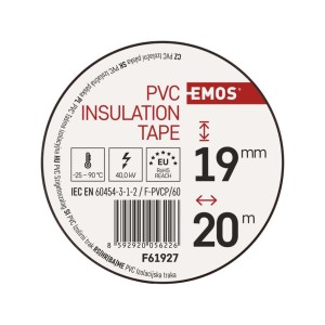 Nastro isolante PVC marrone 19mm x 20m, spessore 0.13mm, autoestinguente e certificato CEI EN 60454. 2