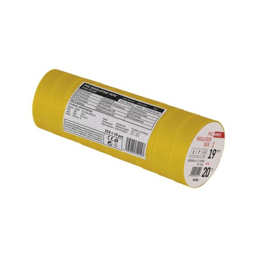 Nastro Isolante PVC Giallo 19mm x 20m... Nastro Isolante PVC Giallo 19mm x 20m...
