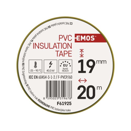Nastro Isolante PVC Giallo Verde 19mm... Nastro Isolante PVC Giallo Verde 19mm...