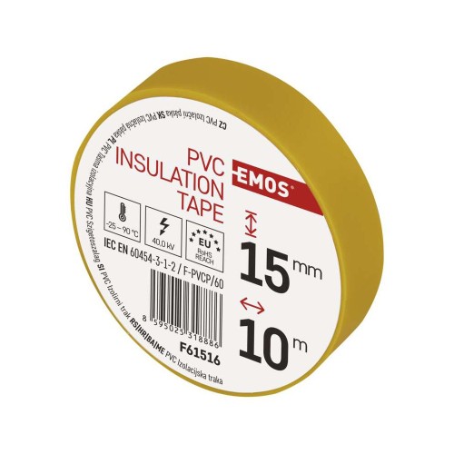 Nastro Isolante PVC Giallo 15mm x 10m...