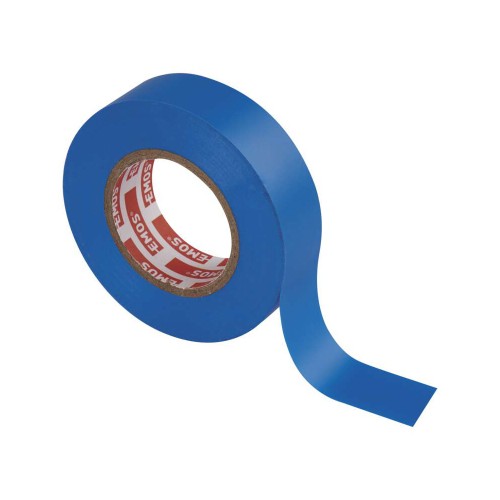 Nastro isolante PVC blu 19mm x 20m, spessore 0.13mm, autoestinguente e certificato CEI EN 60454.
