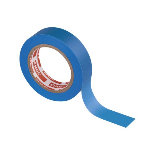 Nastro isolante PVC blu 15mm x 10m, spessore 0.13mm, autoestinguente e certificato CEI EN 60454.
