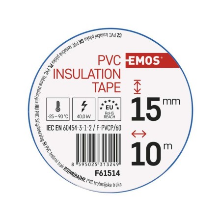Nastro Isolante PVC Blu 15mm x 10m - Spessore 0.13mm | Emos F61514