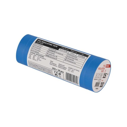 Nastro Isolante PVC Blu 15mm x 10m -... Nastro Isolante PVC Blu 15mm x 10m -...