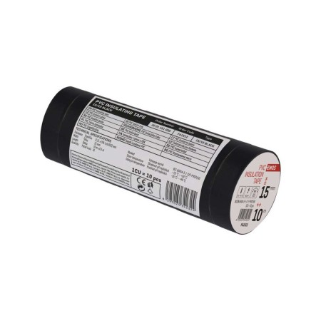 Nastro Isolante PVC Nero 15mm x 10m - Spessore 0.13mm | Emos F61512