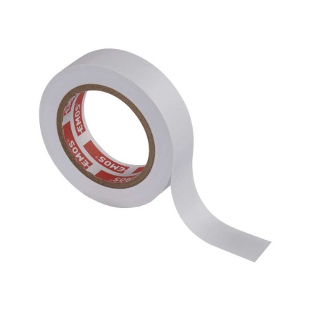 Nastro isolante PVC bianco 15mm x 10m, spessore 0.13mm, autoestinguente e certificato CEI EN 60454.