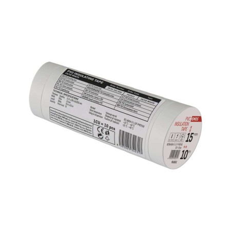 Nastro Isolante PVC Bianco 15mm x 10m - Spessore 0.13mm | Emos F61511