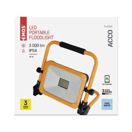 Faro LED portatile 30W 3000lm IP54 ricaricabile Emos ACCO ZS2832