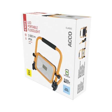Faro LED portatile 30W 3000lm IP54 ricaricabile Emos ACCO ZS2832