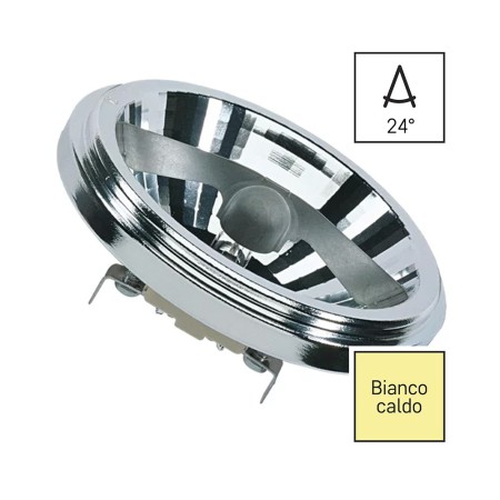 Lampadina Alogena AR111 G53 50W 12V 24° CRI 100 Dimmerabile
