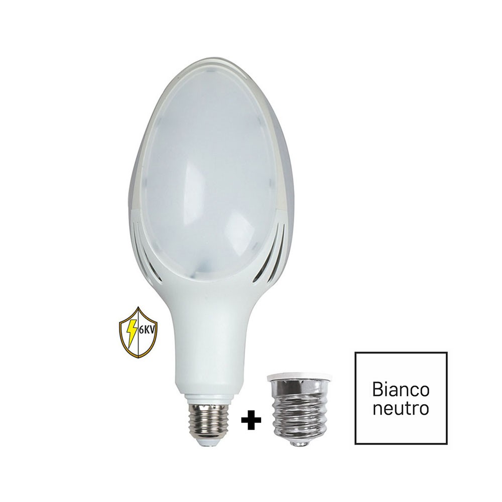 Lampadina LED Ellissoide E27/E40 50W 3000K - Luminosità Elevata da 5960lm