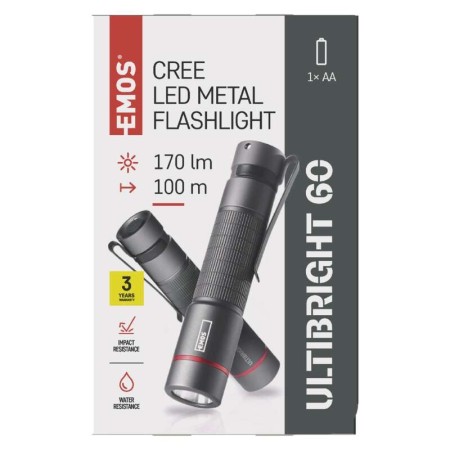 Torcia Ultibright 60 CREE XP-E2 R5 170lm IP65: Luminosità e Resistenza | EMOS P3160