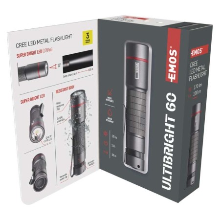 Torcia Ultibright 60 CREE XP-E2 R5 170lm IP65: Luminosità e Resistenza | EMOS P3160