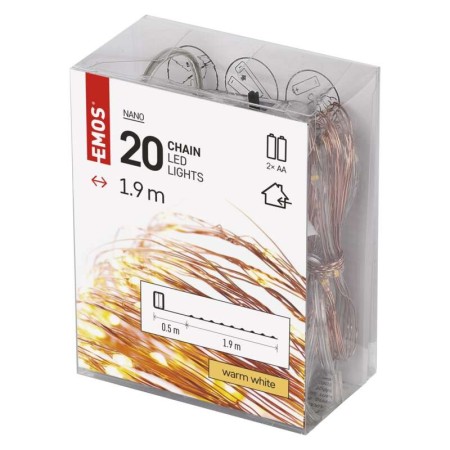 Catena NANO LED a Batterie: 20 LED, Filo Rame, Timer | EMOS D3AW07