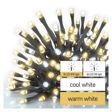 CATENA LUMINOSA 50 LED CALDI E 50 LED FREDDI CONNECT SYSTEM EMOS D1AN01