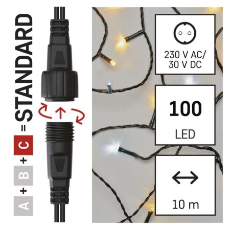 CATENA LUMINOSA 50 LED CALDI FISSI E 50 LED FREDDI INTERMITTENTI CONNECT SYSTEM EMOS D1AN02